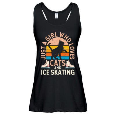 Figure Skater Cat Just A Girl Who Loves Cats And Ice Skating Ladies Essential Flowy Tank