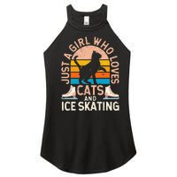 Figure Skater Cat Just A Girl Who Loves Cats And Ice Skating Women’s Perfect Tri Rocker Tank