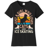 Figure Skater Cat Just A Girl Who Loves Cats And Ice Skating Women's T-Shirt