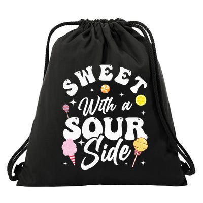 Funny Sweets Candy Patch Sweet With A Sour Side Drawstring Bag