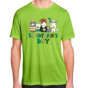 Funny St Catrick's Day St Patrick's Day Cats Adult ChromaSoft Performance T-Shirt