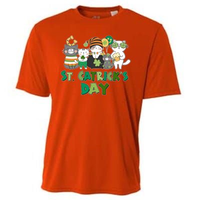 Funny St Catrick's Day St Patrick's Day Cats Cooling Performance Crew T-Shirt