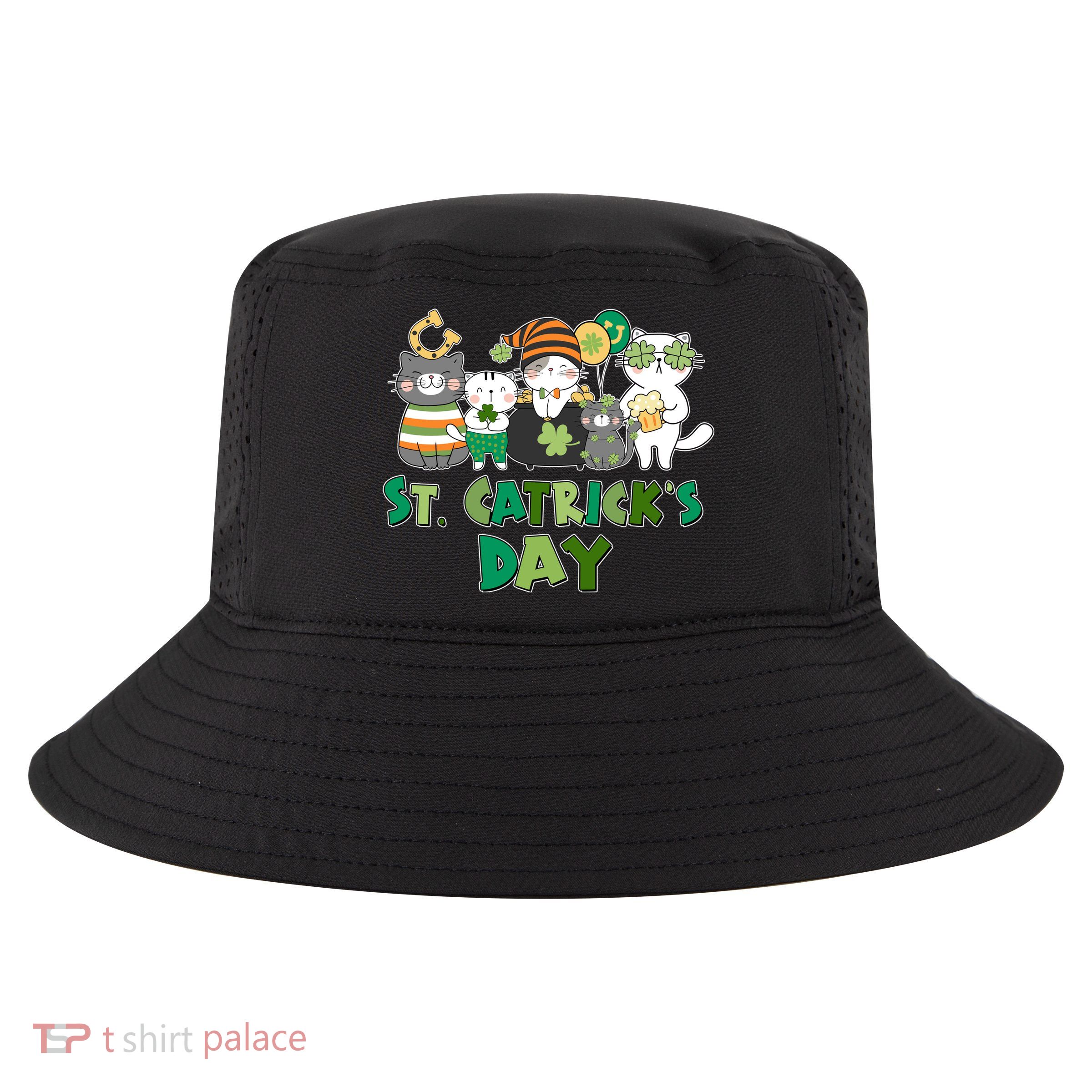 Funny St Catrick's Day St Patrick's Day Cats Cool Comfort Performance Bucket Hat