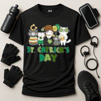 Funny St Catrick's Day St Patrick's Day Cats Cooling Performance Crew T-Shirt