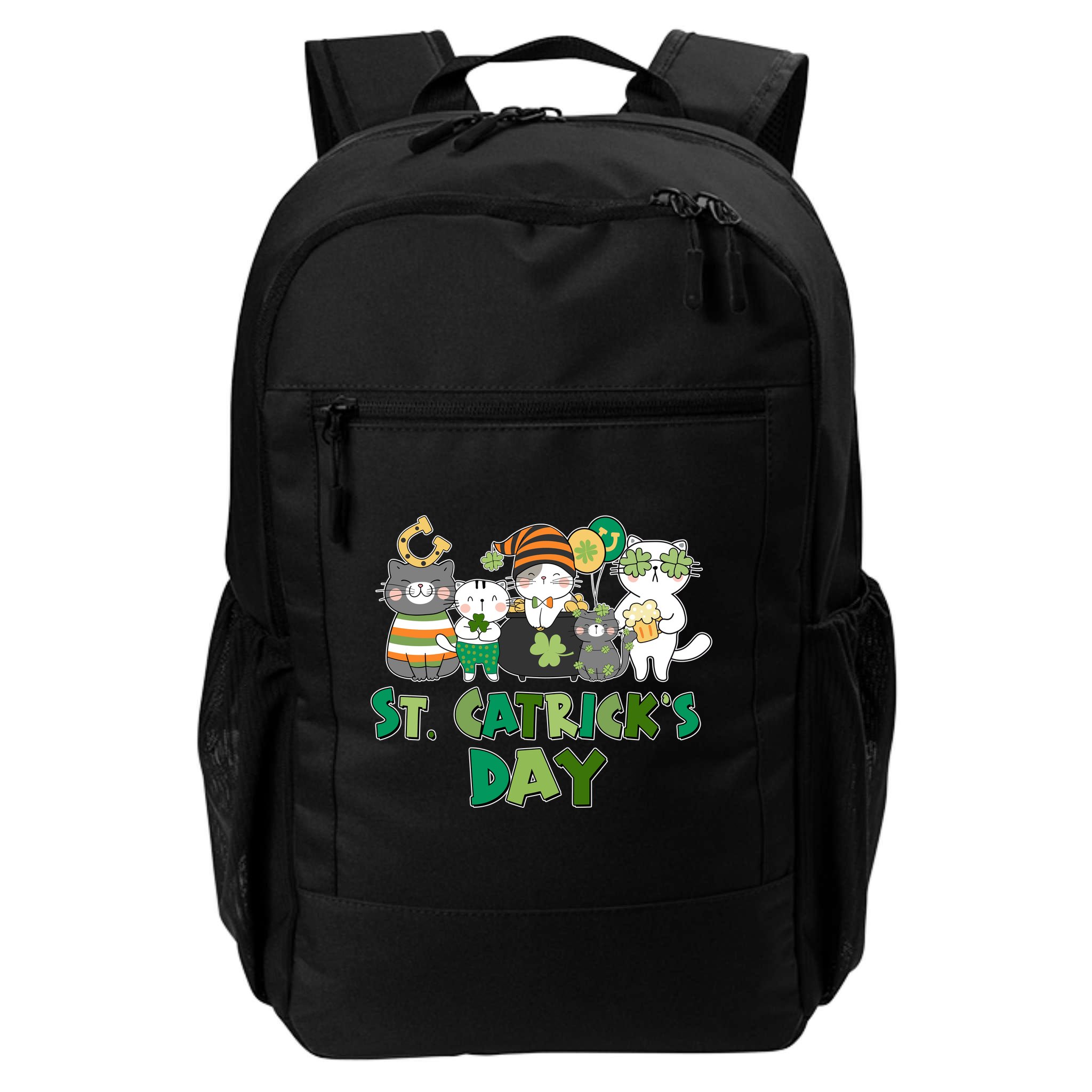 Funny St Catrick's Day St Patrick's Day Cats Backpack