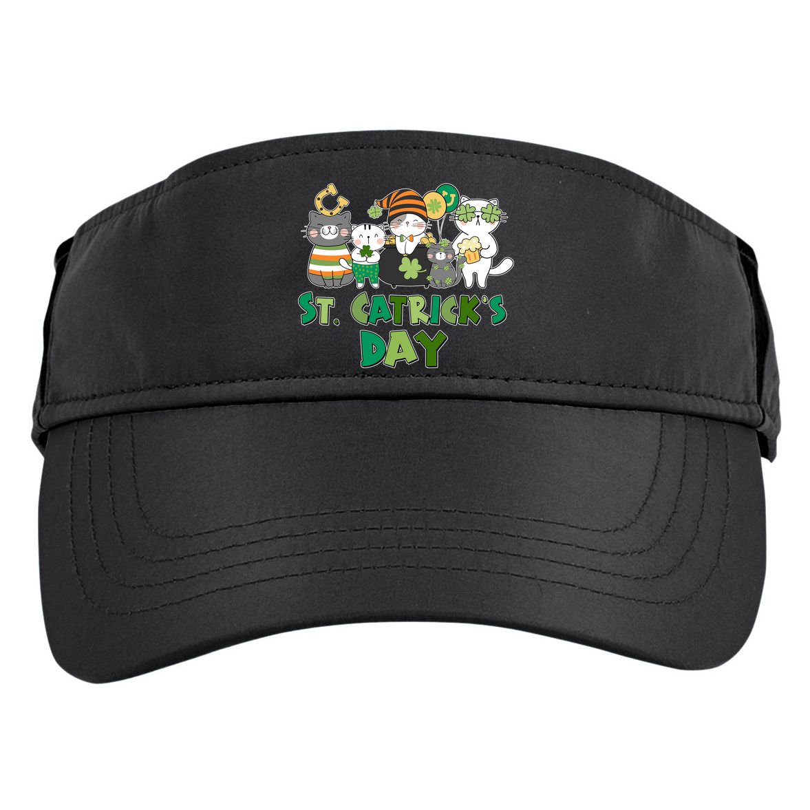 Funny St Catrick's Day St Patrick's Day Cats Adult Drive Performance Visor