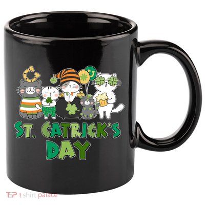 Funny St Catrick's Day St Patrick's Day Cats 11oz C Handle Ceramic Mug