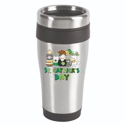 Funny St Catrick's Day St Patrick's Day Cats 16oz Travel Tumbler