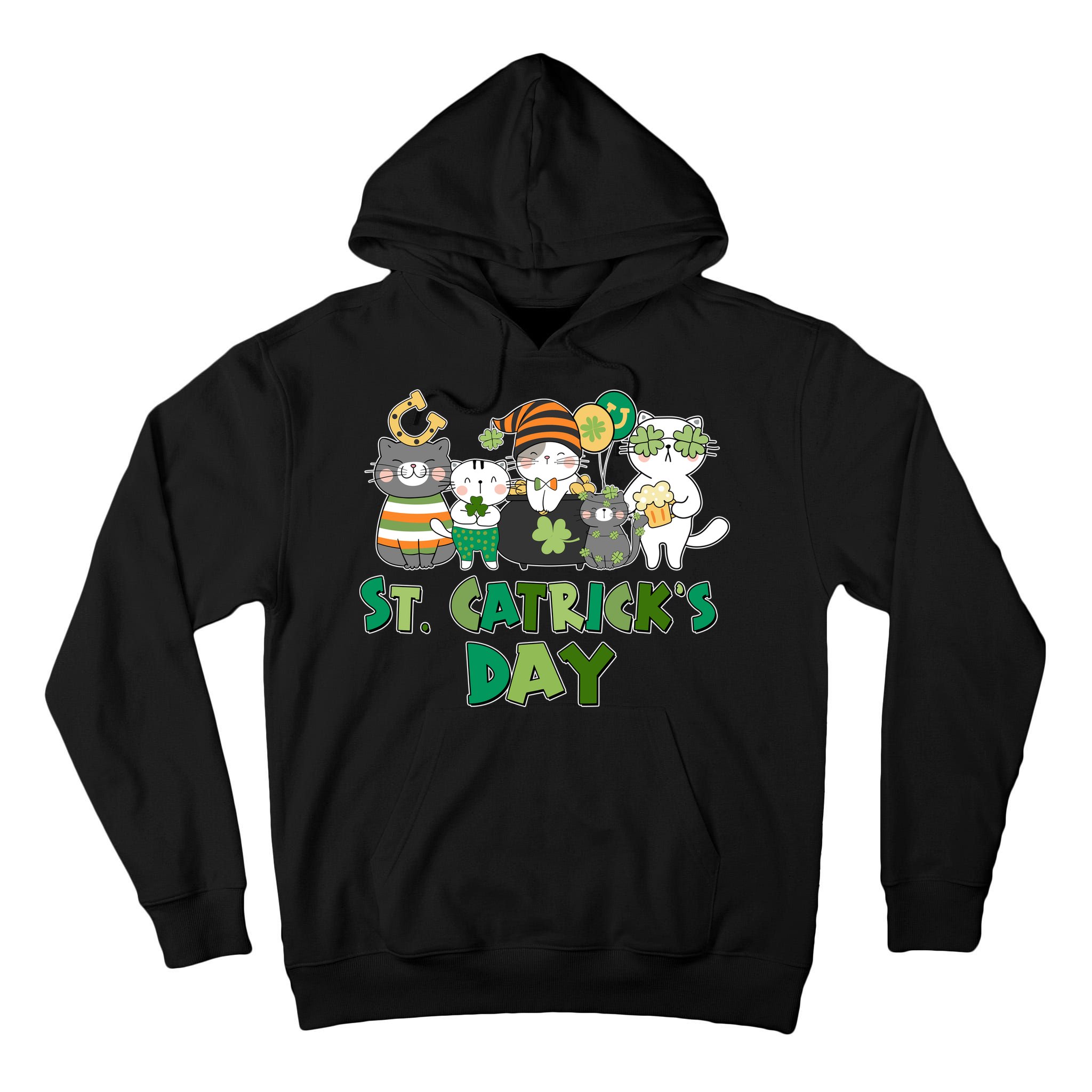 Funny St Catrick's Day St Patrick's Day Cats Tall Hoodie