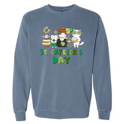 Funny St Catrick's Day St Patrick's Day Cats Garment-Dyed Sweatshirt