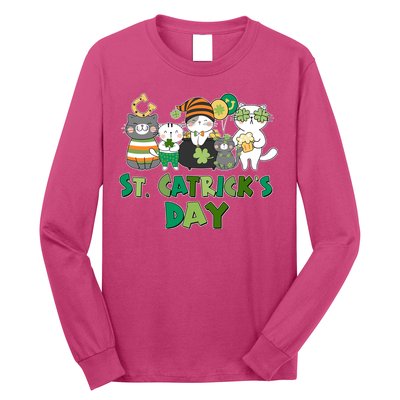 Funny St Catrick's Day St Patrick's Day Cats Long Sleeve Shirt