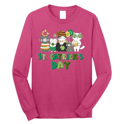 Funny St Catrick's Day St Patrick's Day Cats Long Sleeve Shirt