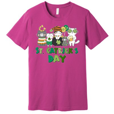 Funny St Catrick's Day St Patrick's Day Cats Premium T-Shirt