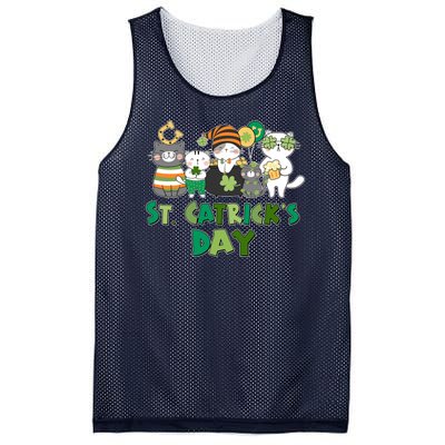 Funny St Catrick's Day St Patrick's Day Cats Mesh Reversible Basketball Jersey Tank