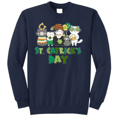 Funny St Catrick's Day St Patrick's Day Cats Tall Sweatshirt