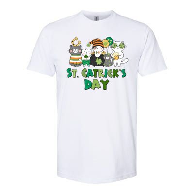 Funny St Catrick's Day St Patrick's Day Cats Softstyle CVC T-Shirt