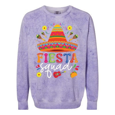 Fiesta Squad Cinco De Mayo Mexican Party Family Group Colorblast Crewneck Sweatshirt