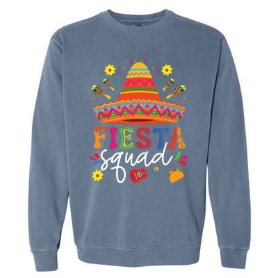 Fiesta Squad Cinco De Mayo Mexican Party Family Group Garment-Dyed Sweatshirt