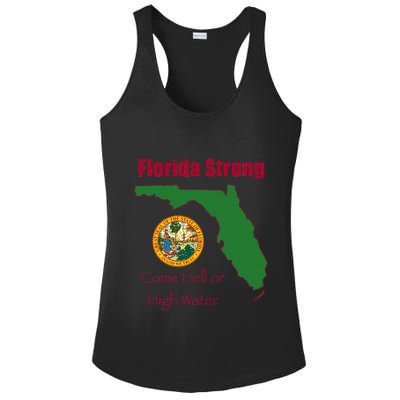 Florida Strong Come Hell Or High Water Ladies PosiCharge Competitor Racerback Tank