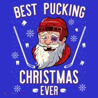 Funny Santa Claus Ice Hockey Best Pucking Christmas Gift Premium T-Shirt