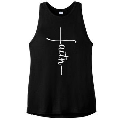 Faith Summer Casual Letters Printed Graphic Ladies PosiCharge Tri-Blend Wicking Tank