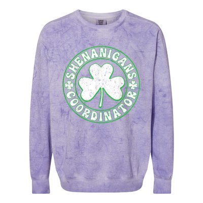 Funny Shenanigans Coordinator For St Patricks Day Colorblast Crewneck Sweatshirt