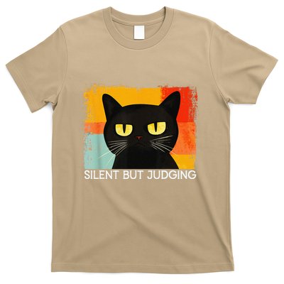 Funny Silly Cat Silent But Judging Funny Sarcastic Saying T-Shirt