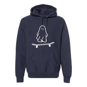 Funny Skateboarding Cute Ghost Skateboard Lazy Halloween Costume Gift Premium Hoodie