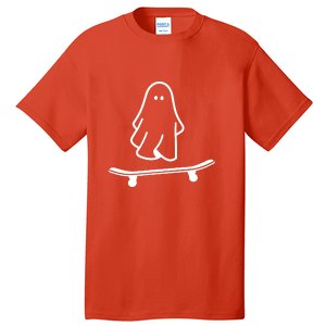 Funny Skateboarding Cute Ghost Skateboard Lazy Halloween Costume Gift Tall T-Shirt