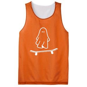 Funny Skateboarding Cute Ghost Skateboard Lazy Halloween Costume Gift Mesh Reversible Basketball Jersey Tank