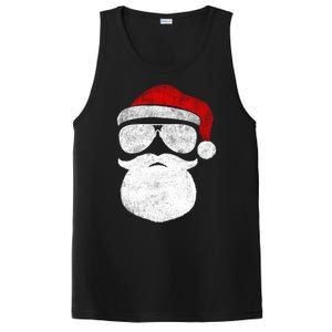 Funny Santa Claus Face Sunglasses With Hat Beard Christmas PosiCharge Competitor Tank