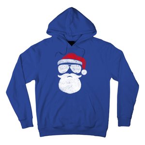 Funny Santa Claus Face Sunglasses With Hat Beard Christmas Hoodie