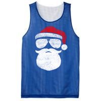 Funny Santa Claus Face Sunglasses With Hat Beard Christmas Mesh Reversible Basketball Jersey Tank