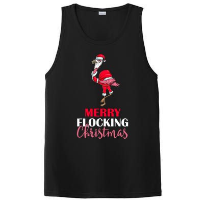 Flamingo Santa Claus Christmas Merry Flocking Christmas Pun Gift PosiCharge Competitor Tank