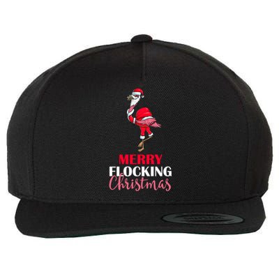 Flamingo Santa Claus Christmas Merry Flocking Christmas Pun Gift Wool Snapback Cap