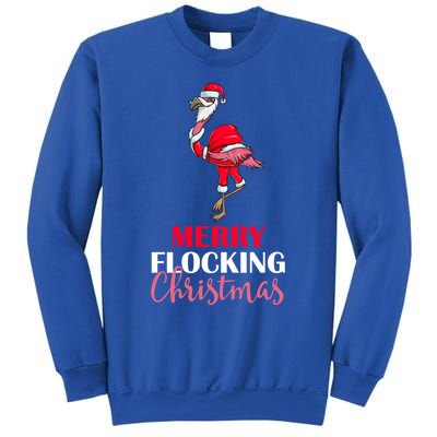 Flamingo Santa Claus Christmas Merry Flocking Christmas Pun Gift Sweatshirt