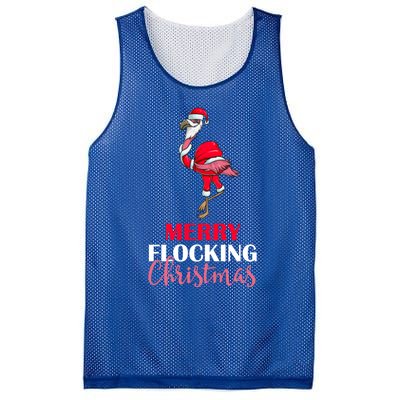 Flamingo Santa Claus Christmas Merry Flocking Christmas Pun Gift Mesh Reversible Basketball Jersey Tank