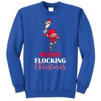 Flamingo Santa Claus Christmas Merry Flocking Christmas Pun Gift Tall Sweatshirt