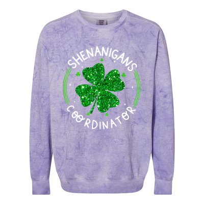 Funny Shenanigans Coordinator For St Patricks Day Colorblast Crewneck Sweatshirt