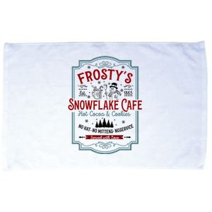 FrostyS Snowflake Cafe With Hot Cocoa And Cookies Christmas Microfiber Hand Towel