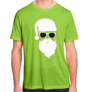 Funny Santa Claus Face Sunglasses with Hat Beard Christmas  Adult ChromaSoft Performance T-Shirt