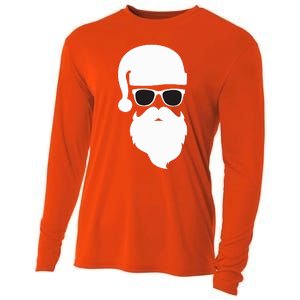 Funny Santa Claus Face Sunglasses with Hat Beard Christmas  Cooling Performance Long Sleeve Crew