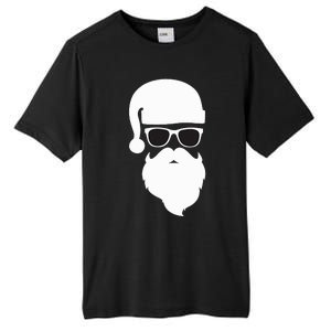 Funny Santa Claus Face Sunglasses with Hat Beard Christmas  Tall Fusion ChromaSoft Performance T-Shirt