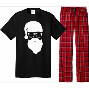 Funny Santa Claus Face Sunglasses with Hat Beard Christmas  Pajama Set