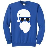 Funny Santa Claus Face Sunglasses with Hat Beard Christmas  Sweatshirt