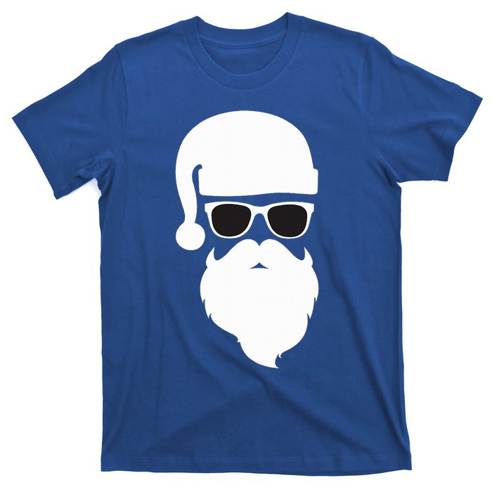 Funny Santa Claus Face Sunglasses with Hat Beard Christmas  T-Shirt