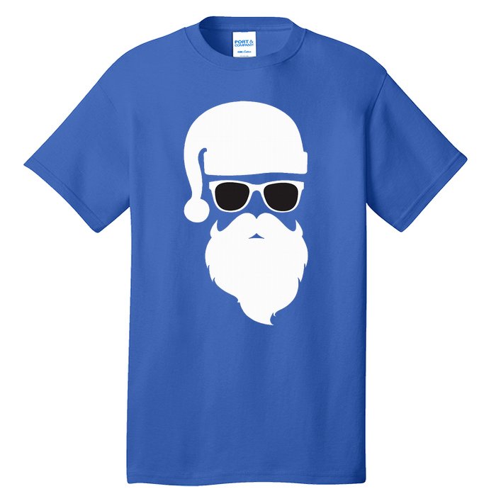 Funny Santa Claus Face Sunglasses with Hat Beard Christmas  Tall T-Shirt