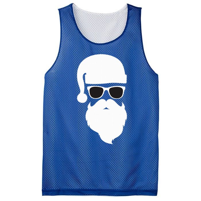 Funny Santa Claus Face Sunglasses with Hat Beard Christmas  Mesh Reversible Basketball Jersey Tank