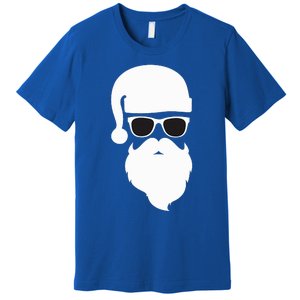 Funny Santa Claus Face Sunglasses with Hat Beard Christmas  Premium T-Shirt