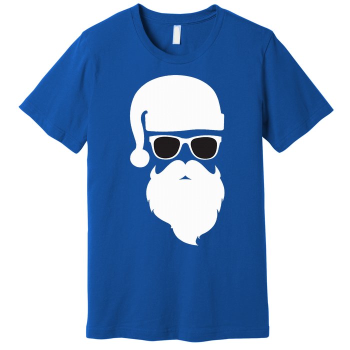 Funny Santa Claus Face Sunglasses with Hat Beard Christmas  Premium T-Shirt